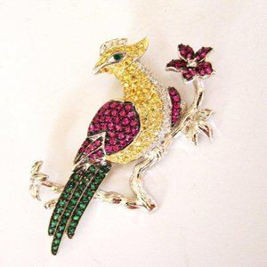 Creation, Dia/Multi-Color Brooch 42.81Ct 18k W/g Over